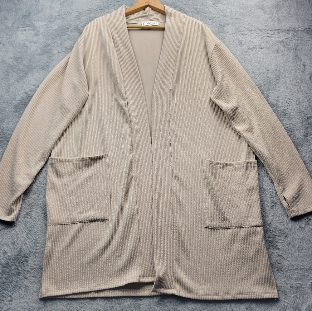 Blakeley Womens Cardigan Size PS Ribbed Open Front  Long Sleeve Thumb Holes